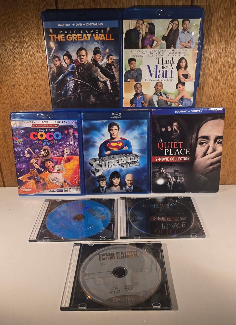 Blu-ray Movie Lot 8 Coco Superman Great Wall Quiet Place Think Like A Man